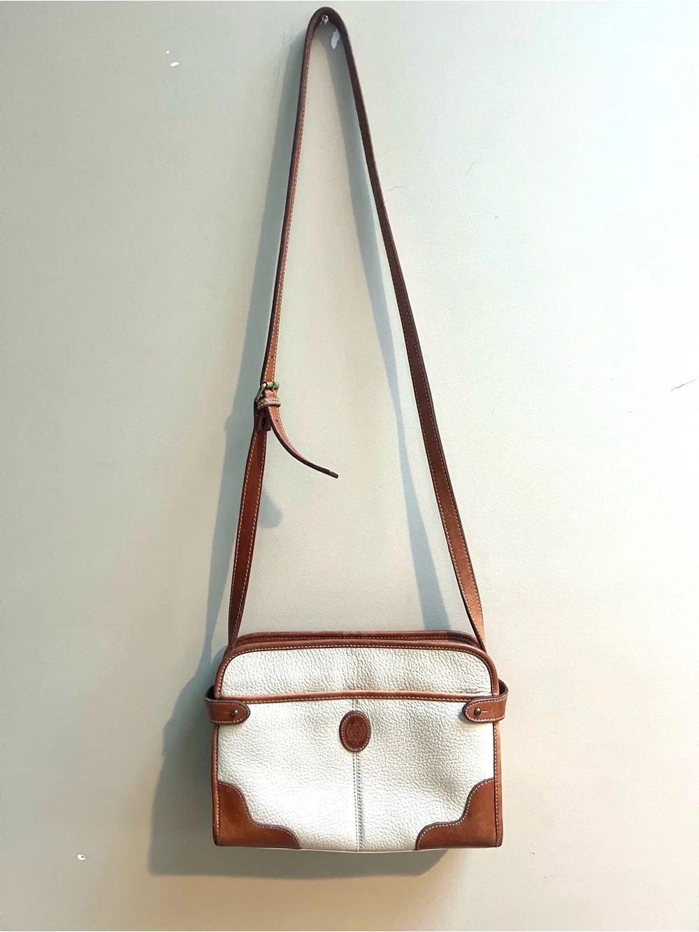 Liz Claiborne off white pebble leather  Crossbody Bag